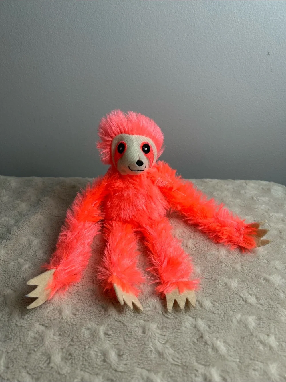 Goffa Three Toed Sloth Plush Stuffed Animal Toy Neon Orange 10
